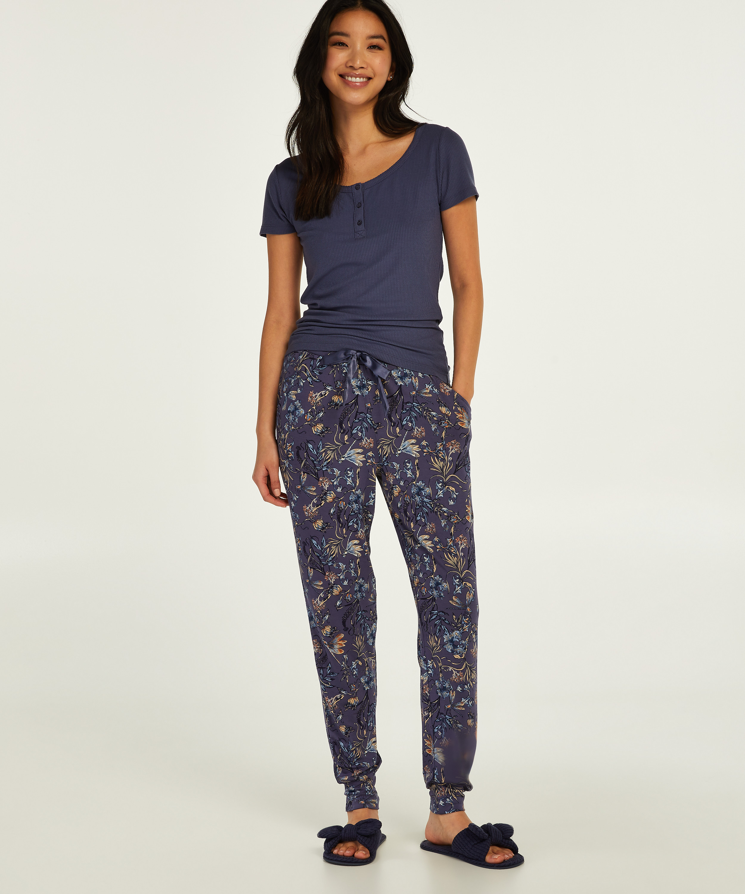 Tall Ditzy Floral pyjamasbukser, bl&aring;, main