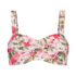 Formst&oslash;bt bandeau-bikinitop Tropical, Hvid