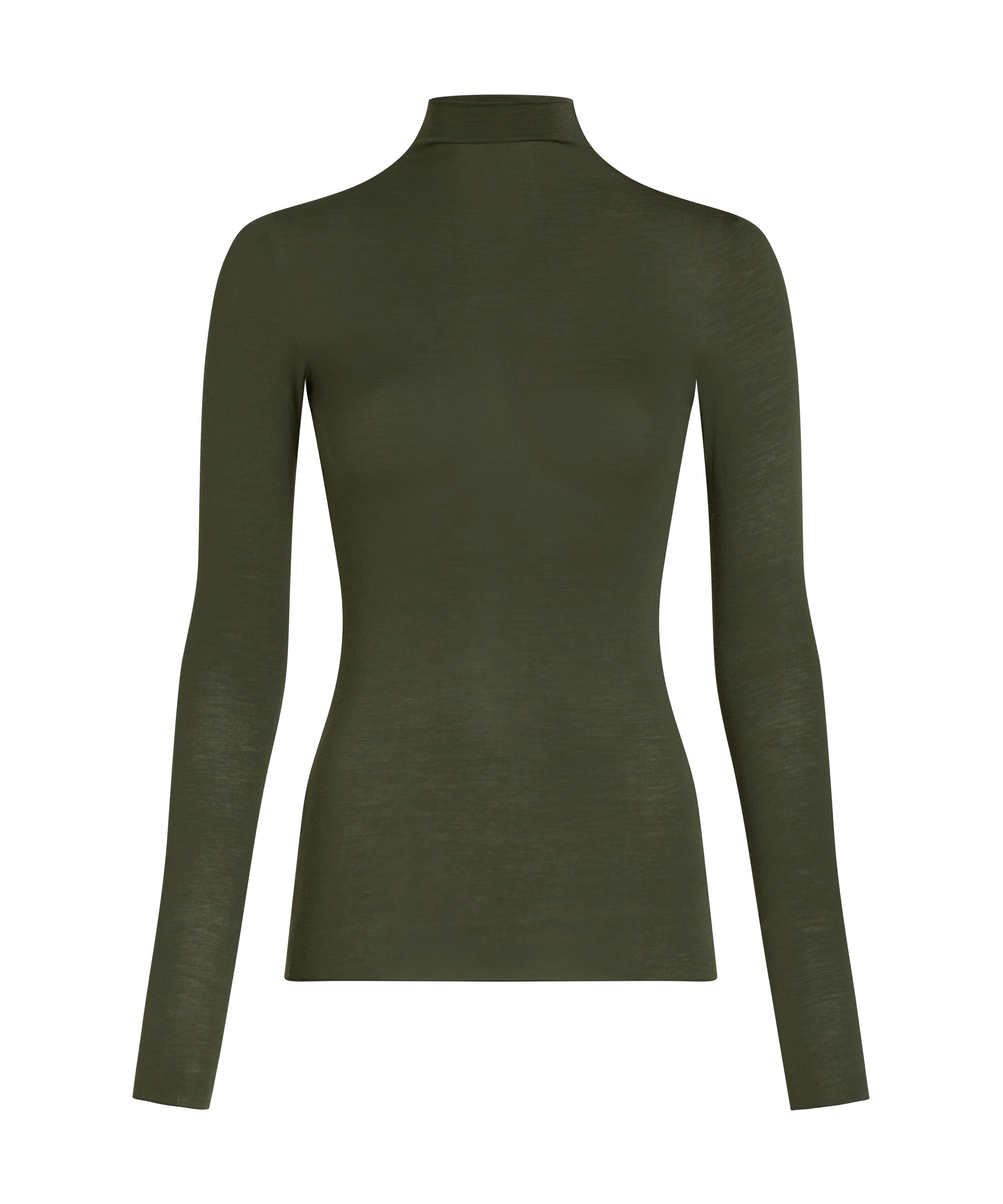 super soft rullekrave bluse med cashmere, Gr&oslash;n