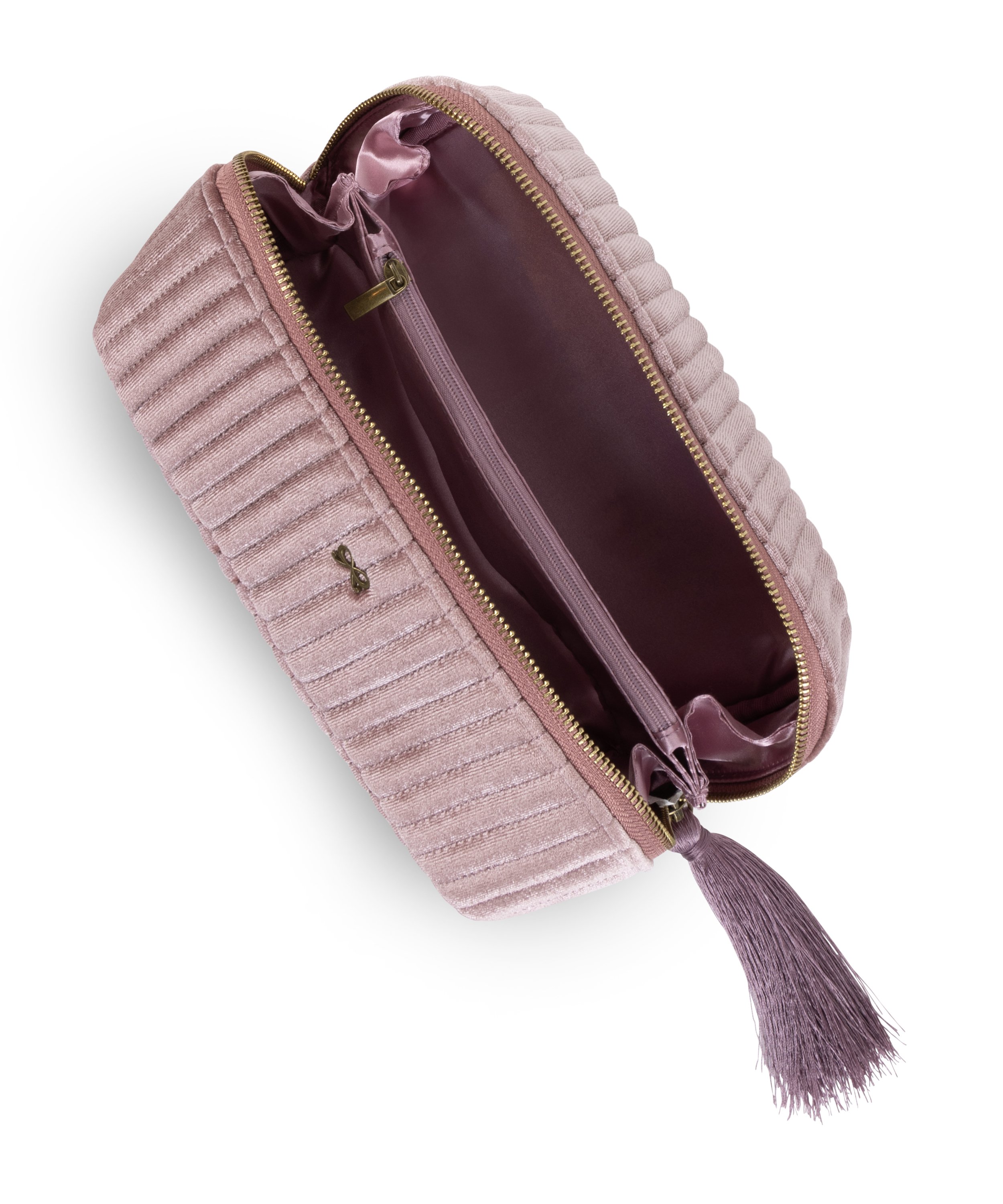 Velour makeuptaske, Lyserød, main