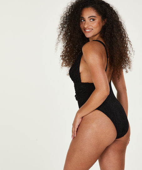 Badedragt Crochet, sort