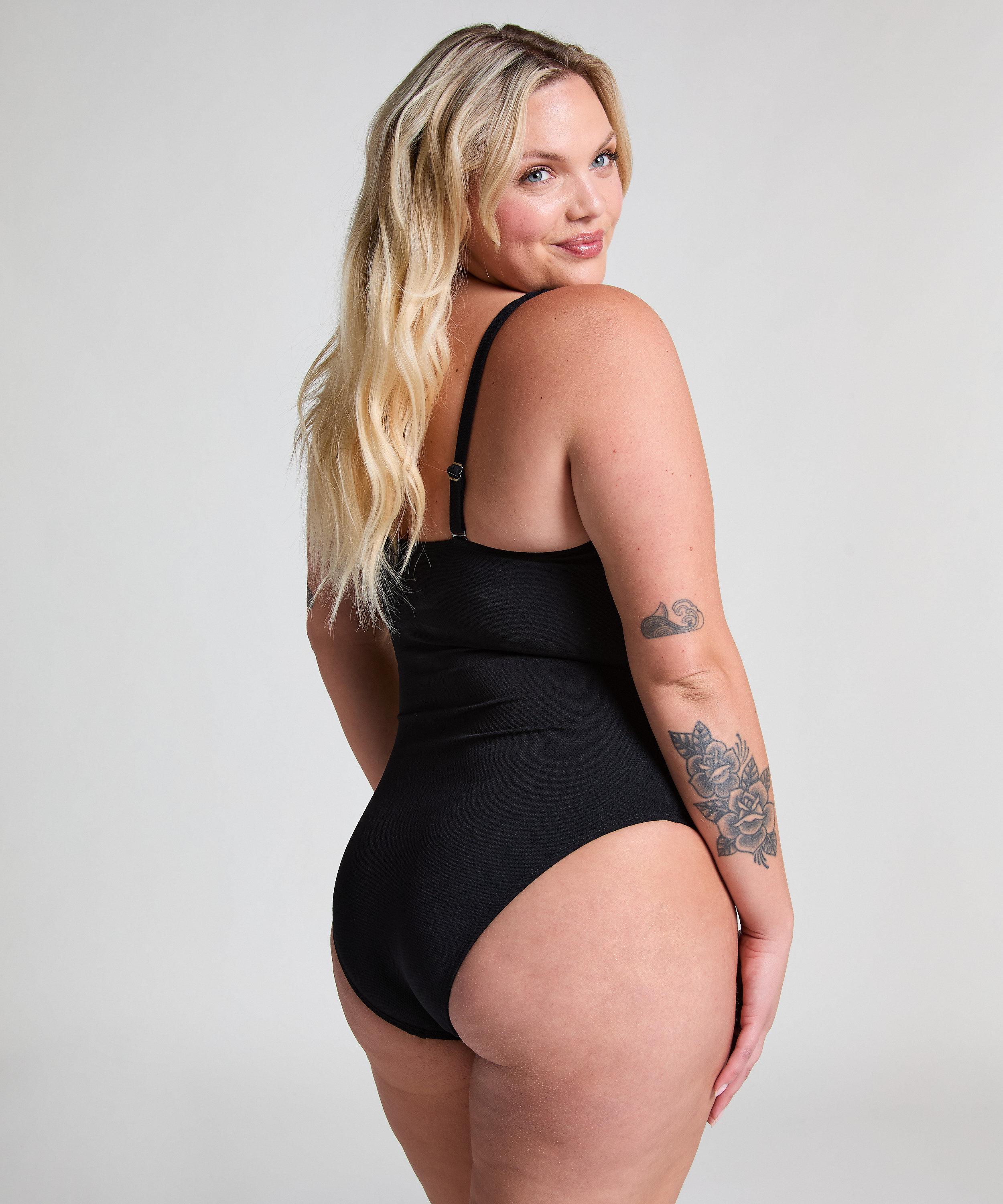 Badedragt Shaping Scallop, Sort, main