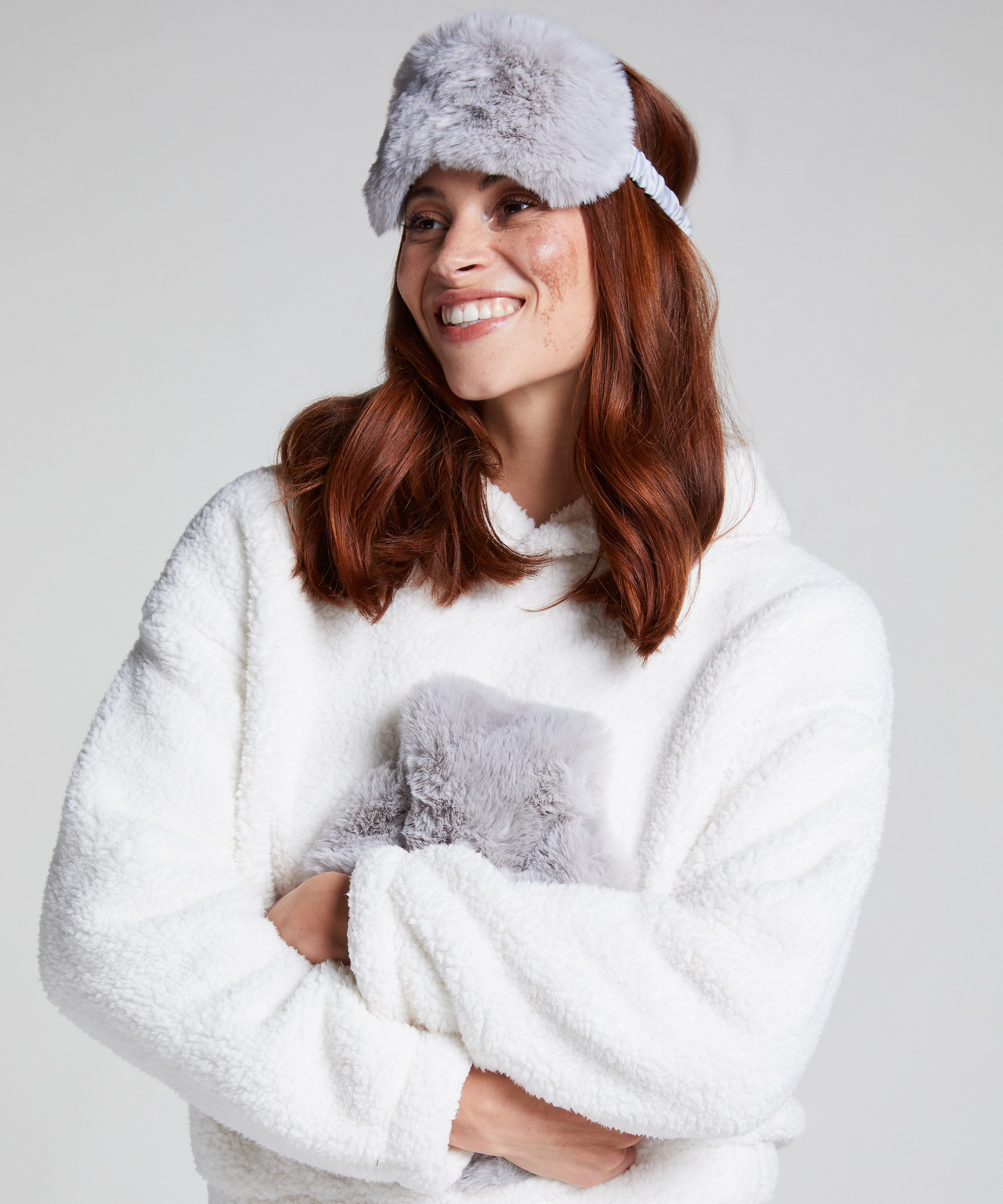 Varmedunk Sovemaske Set, Grå, main