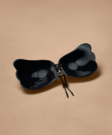 Push-up selvklæbende bh med vinge, Sort