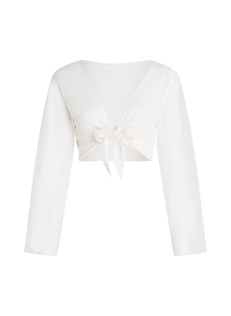 Strikket strandtop, Hvid