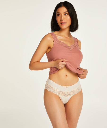 Boxerstreng bomuld, Beige