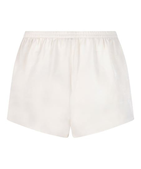 Shorts Satin Minimal, Hvid