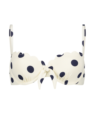 Scallop Dot formstøbt bikinitop med bøjle, hvid