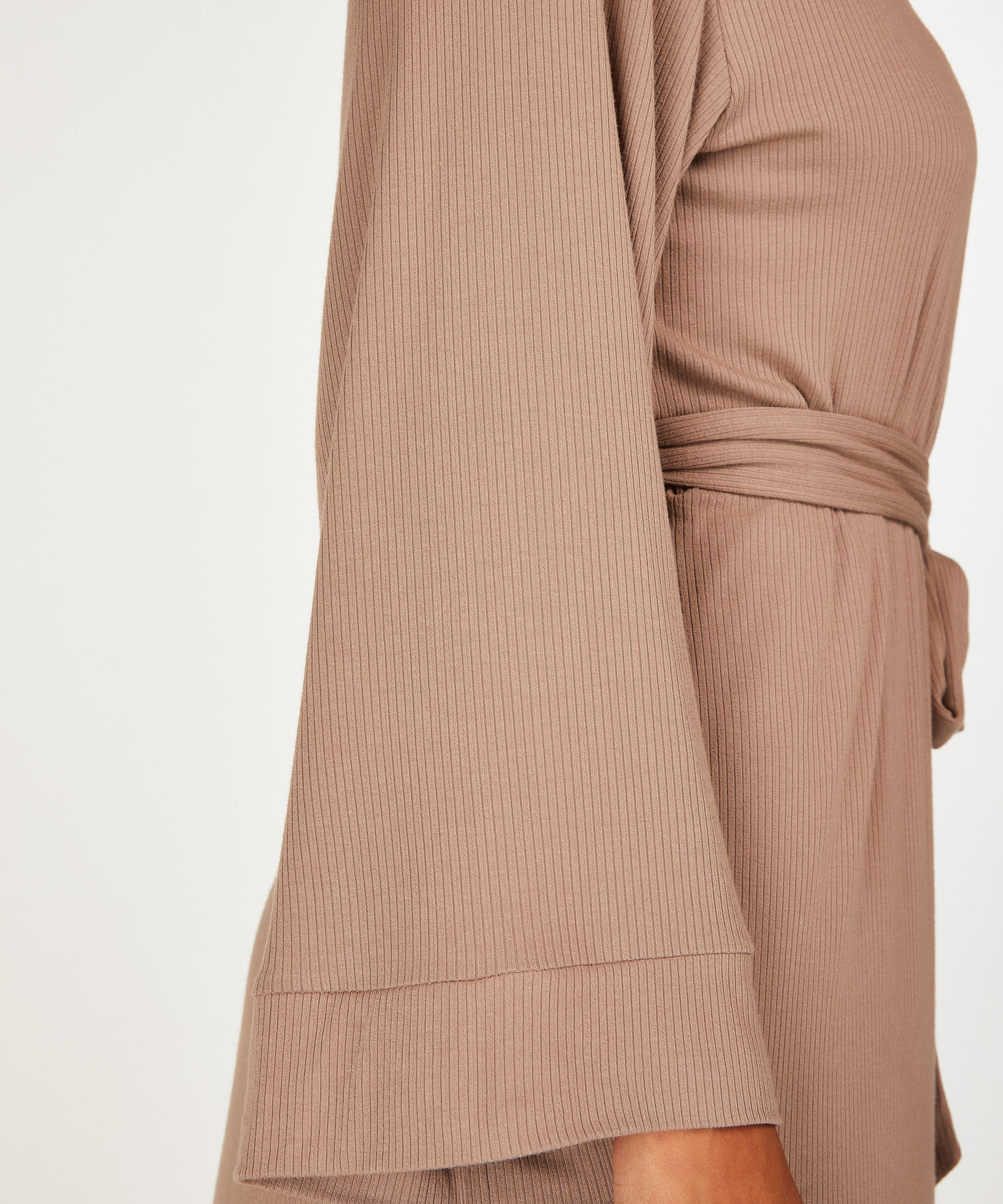 Rib Kimono, Brun, main