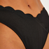 Højt udskåret bikinitrusse Scallop, sort