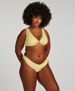 Højt udskåret bikinitrusse Scallop, gul