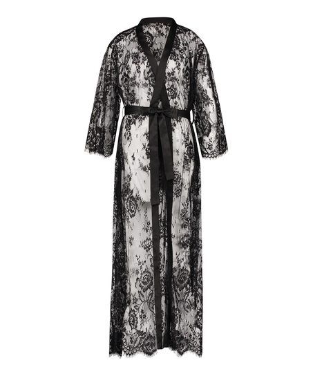 Kimono Allover Lace, Sort