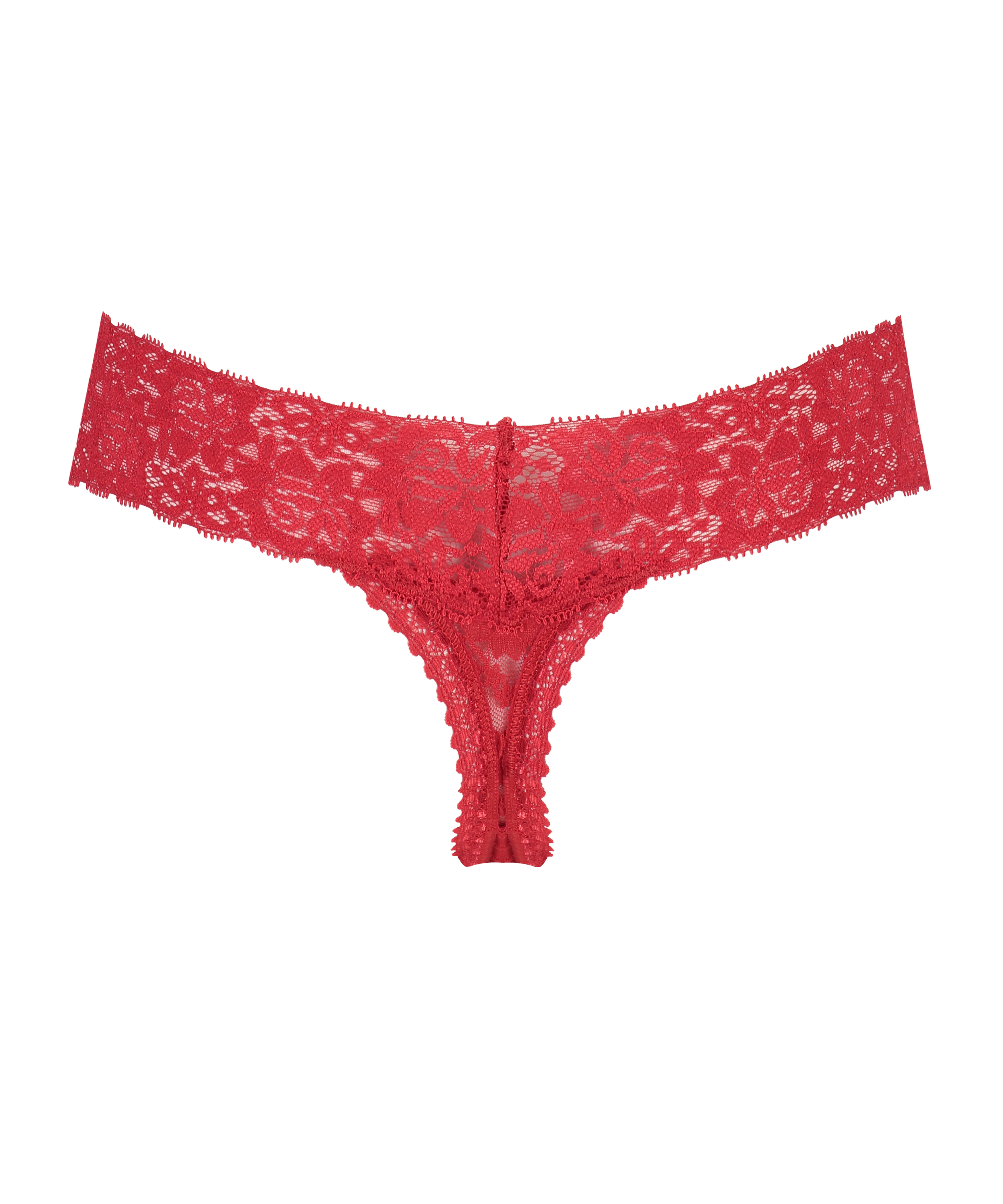 G-streng Floral lace, r&oslash;d, main