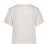 Ribstrikket kortærmet top, Beige