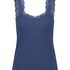 Singlet Rib Lace, Blå