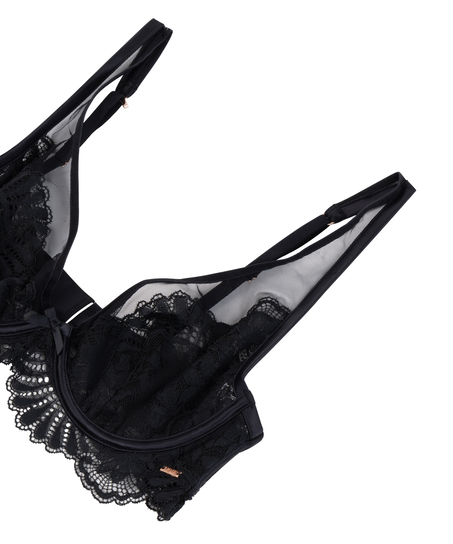 Poppy ikke-formstøbt bøjle-bh, Sort