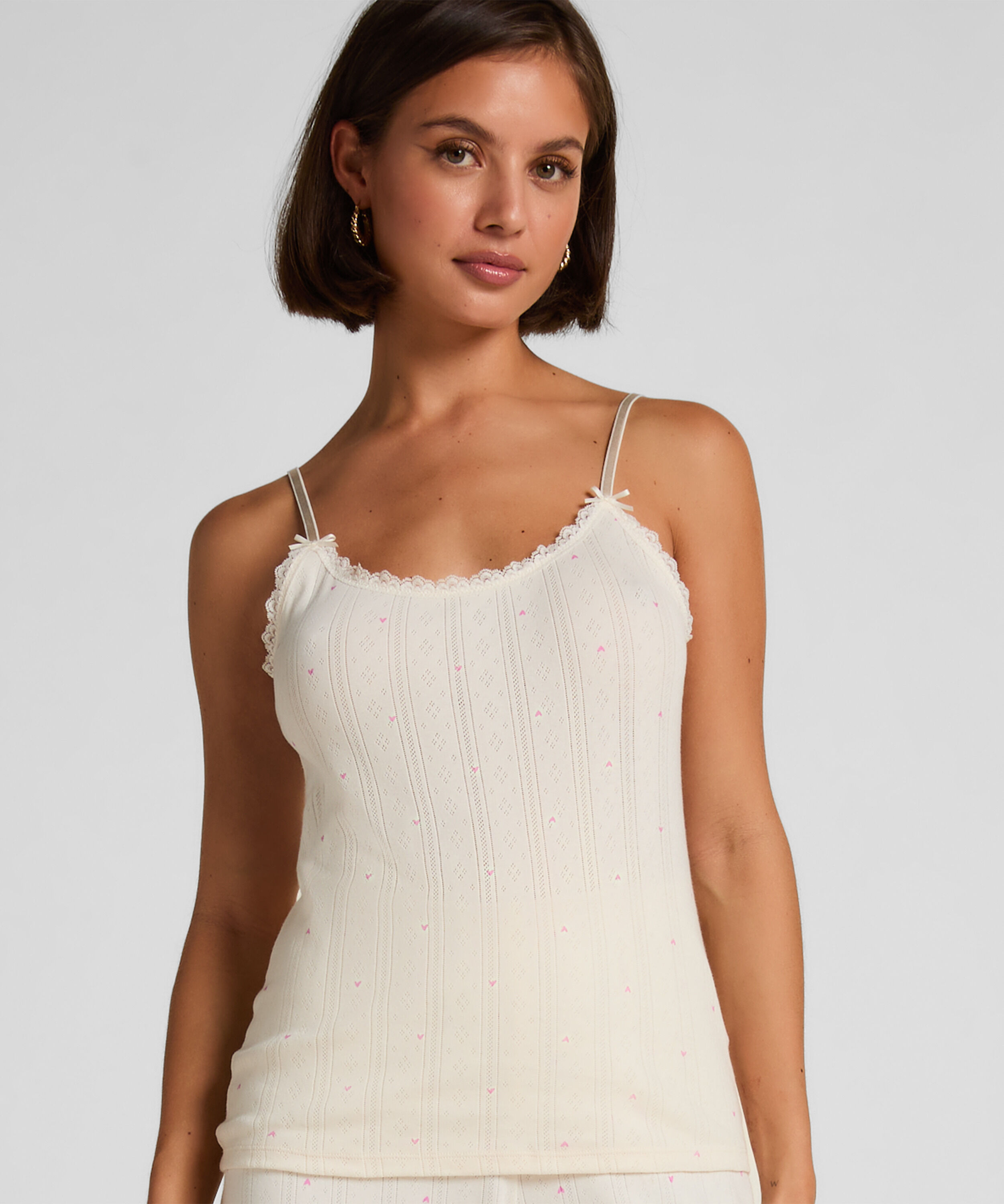 Pointelle cami, Hvid