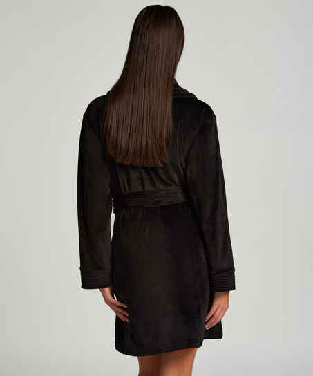 Badekåbe Velours, Sort