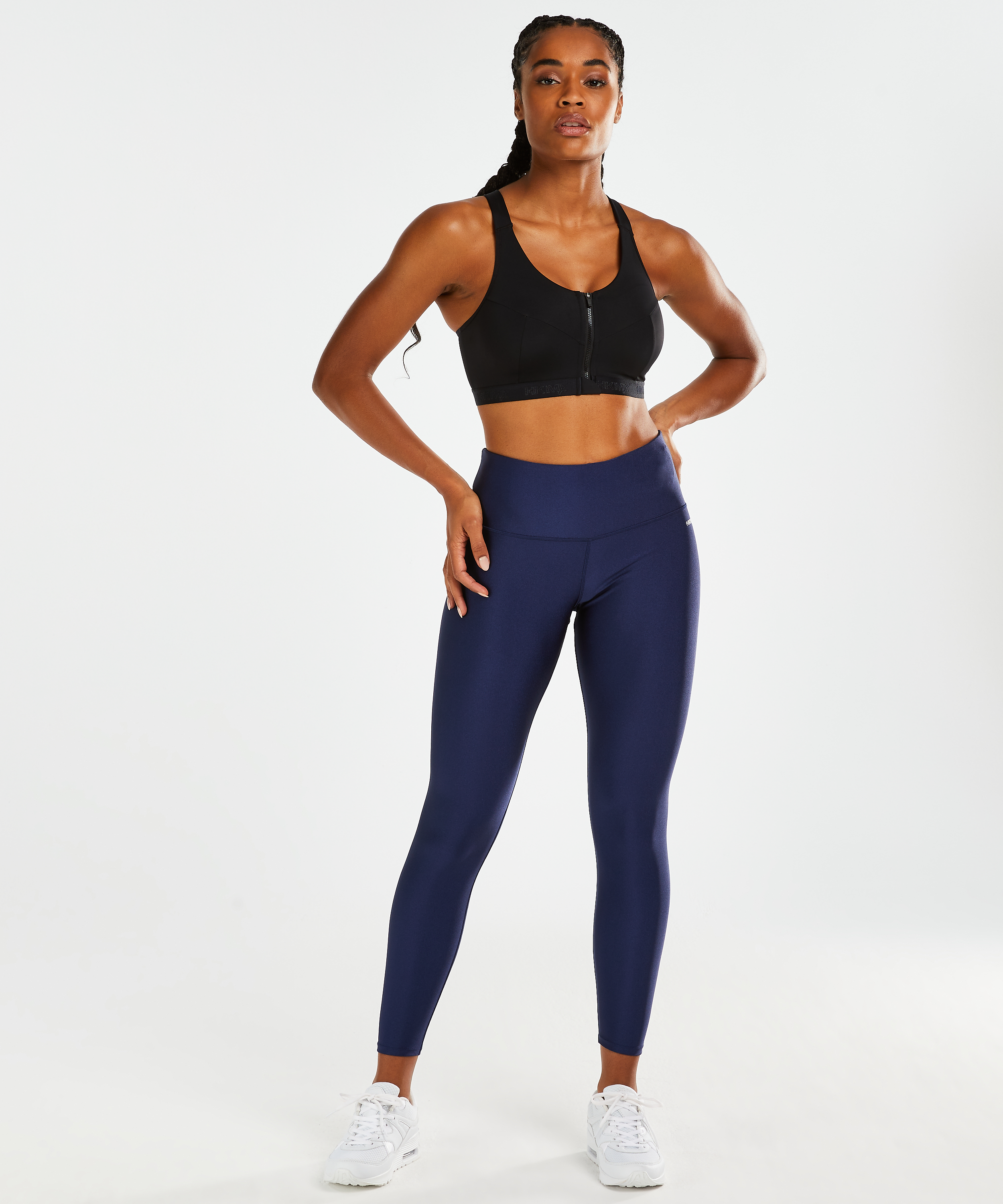 HKMX High Waisted Sportlegging Shine, bl&aring;, main