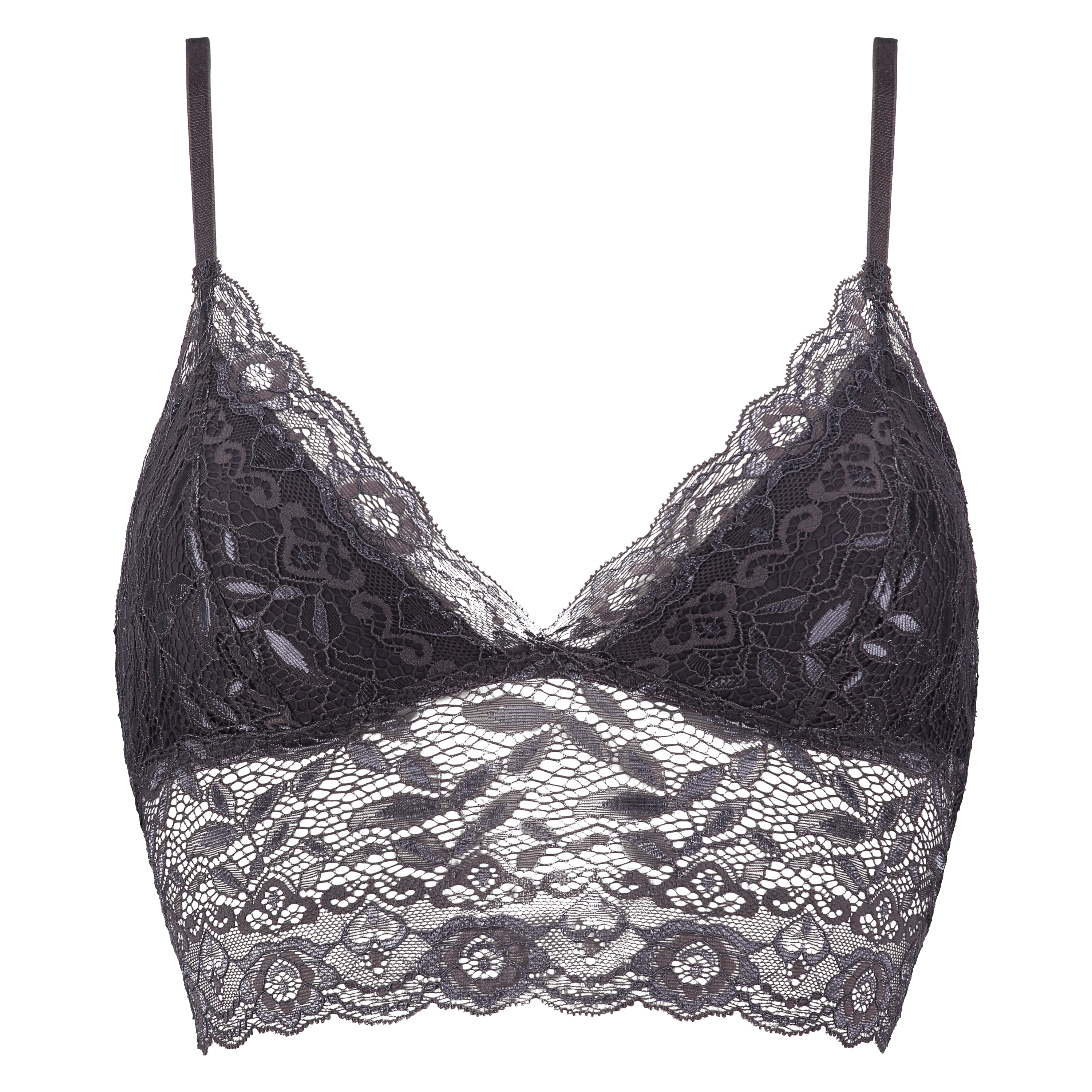 Fancy longline-bralette, Grå, main