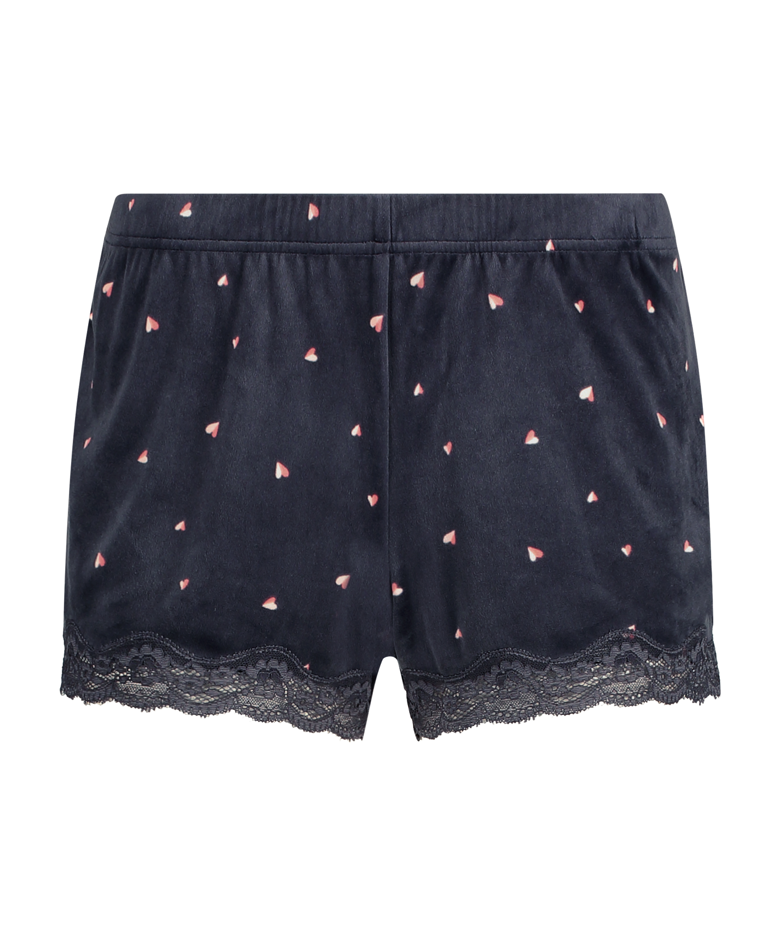 Shorts Velour Hjerter, Gr&aring;, main