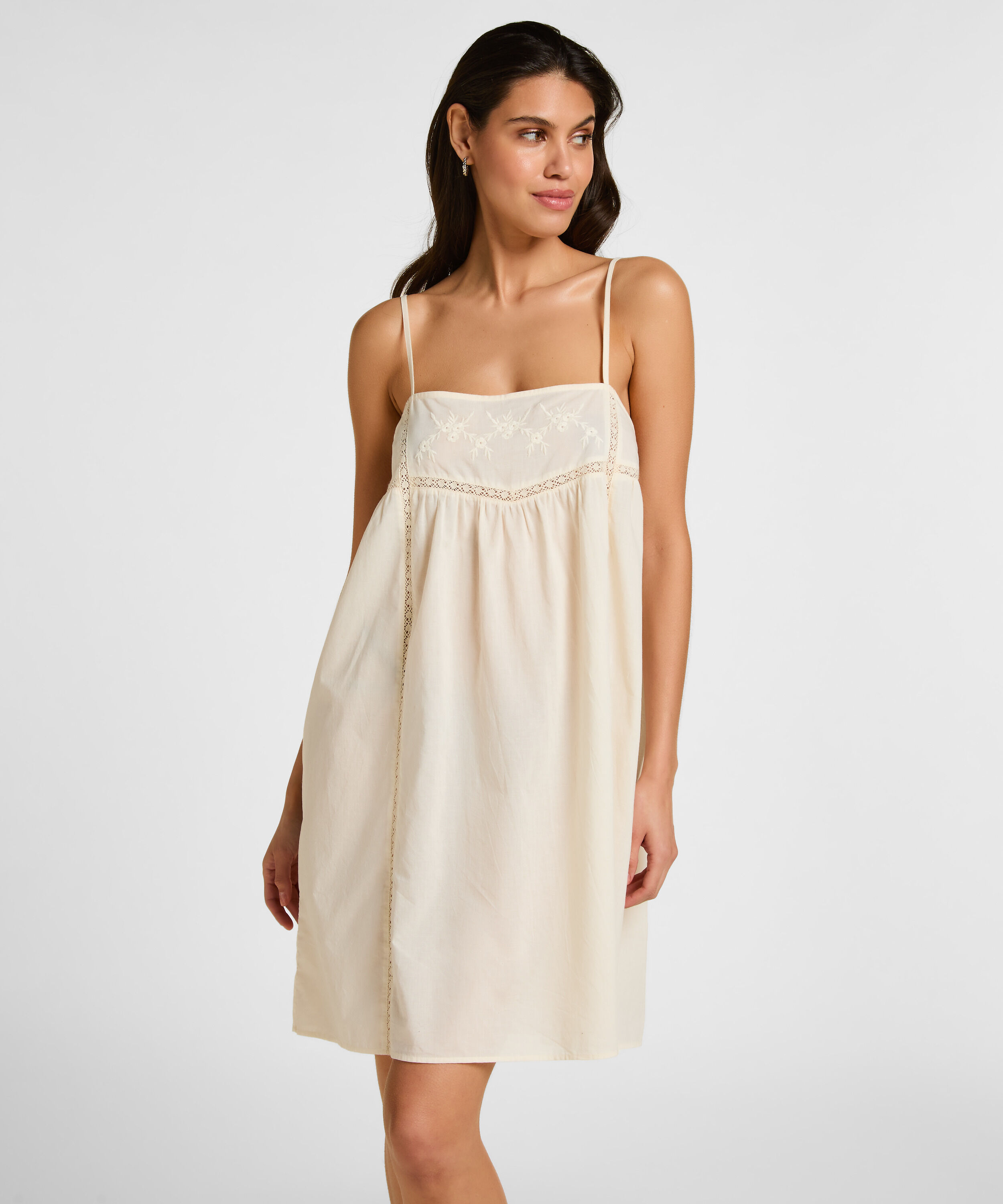 Slipdress Embroidery, Hvid