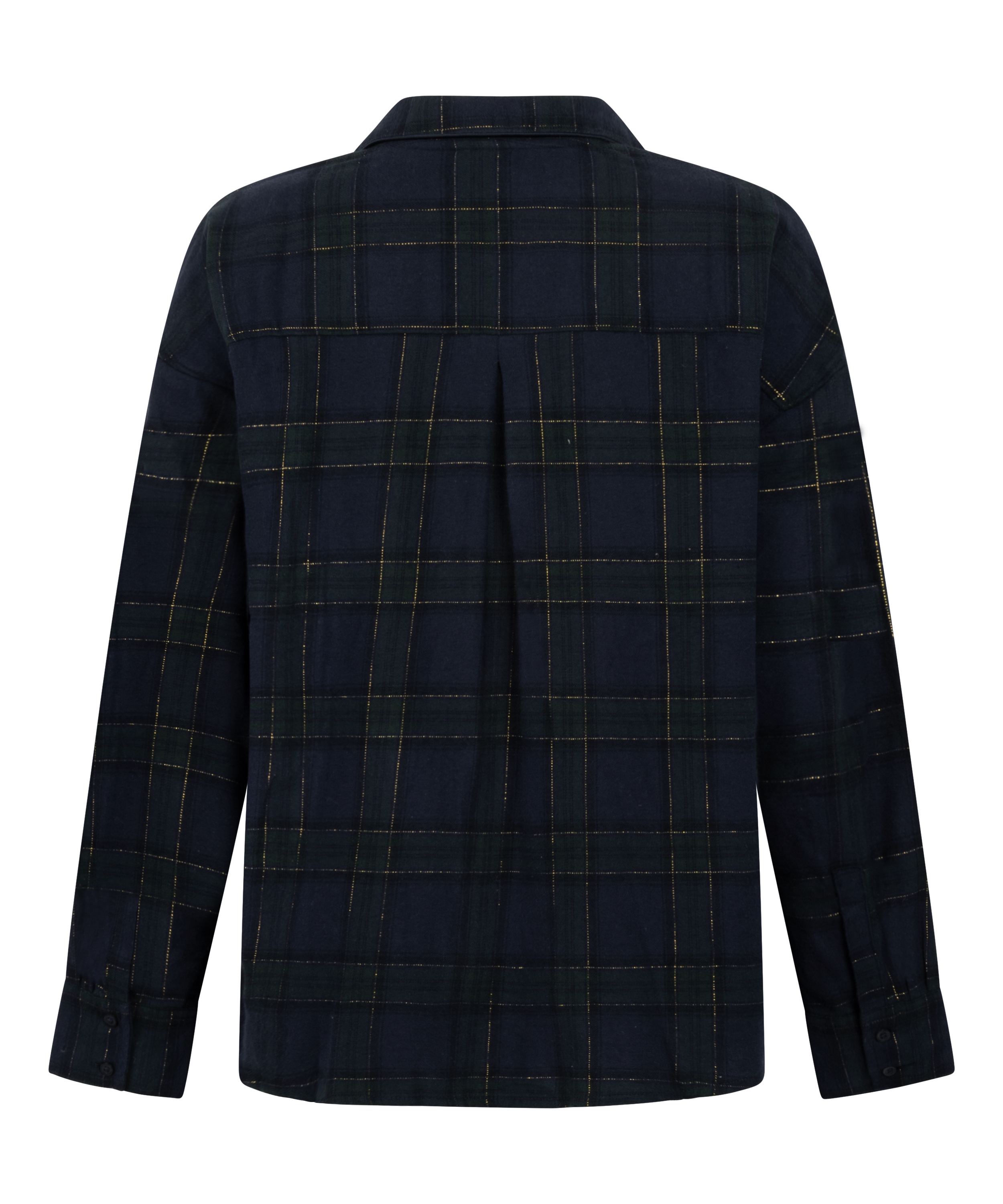 Pyjamastop af flonel, Blå, main