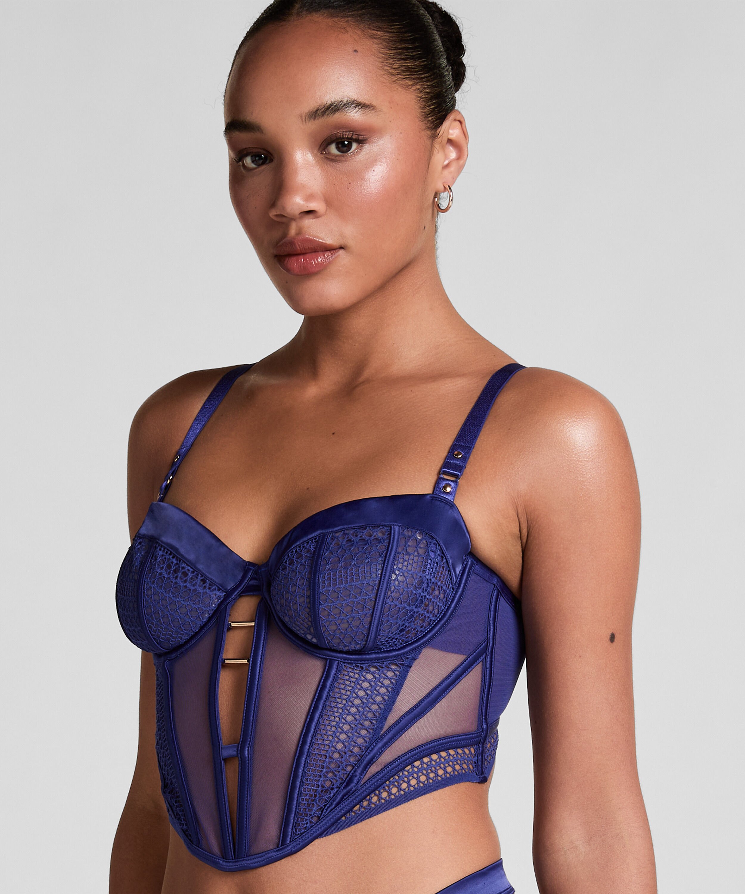 Ikke-formstøbt longline bøjle-bh Missy, Blå