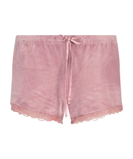 Velours Lace shorts, pink