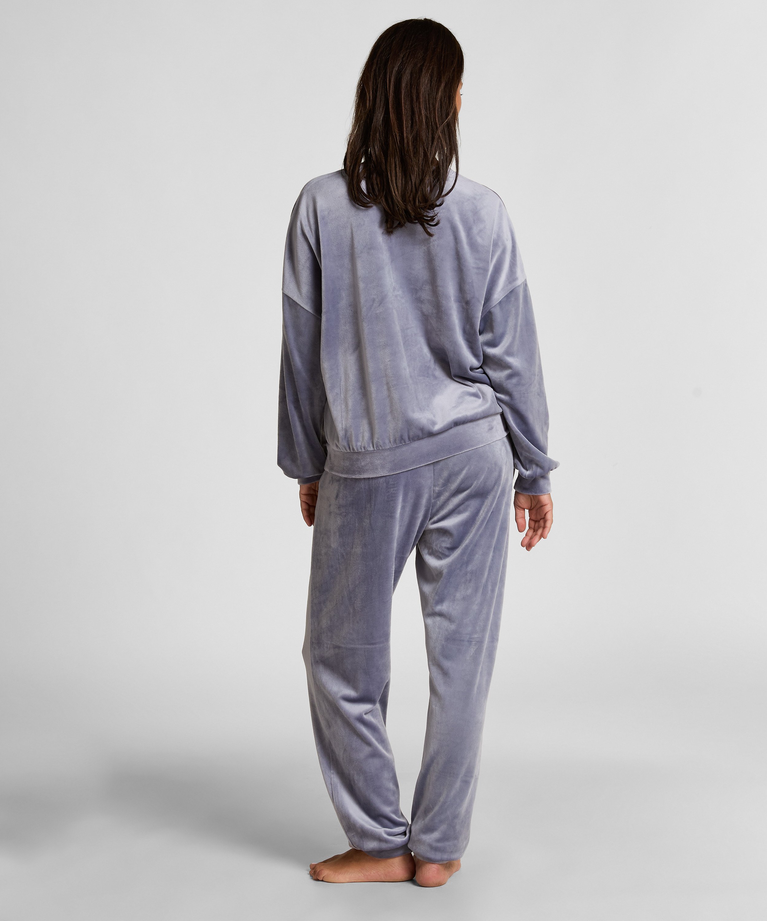 Joggingbukser Velours, Blå, main