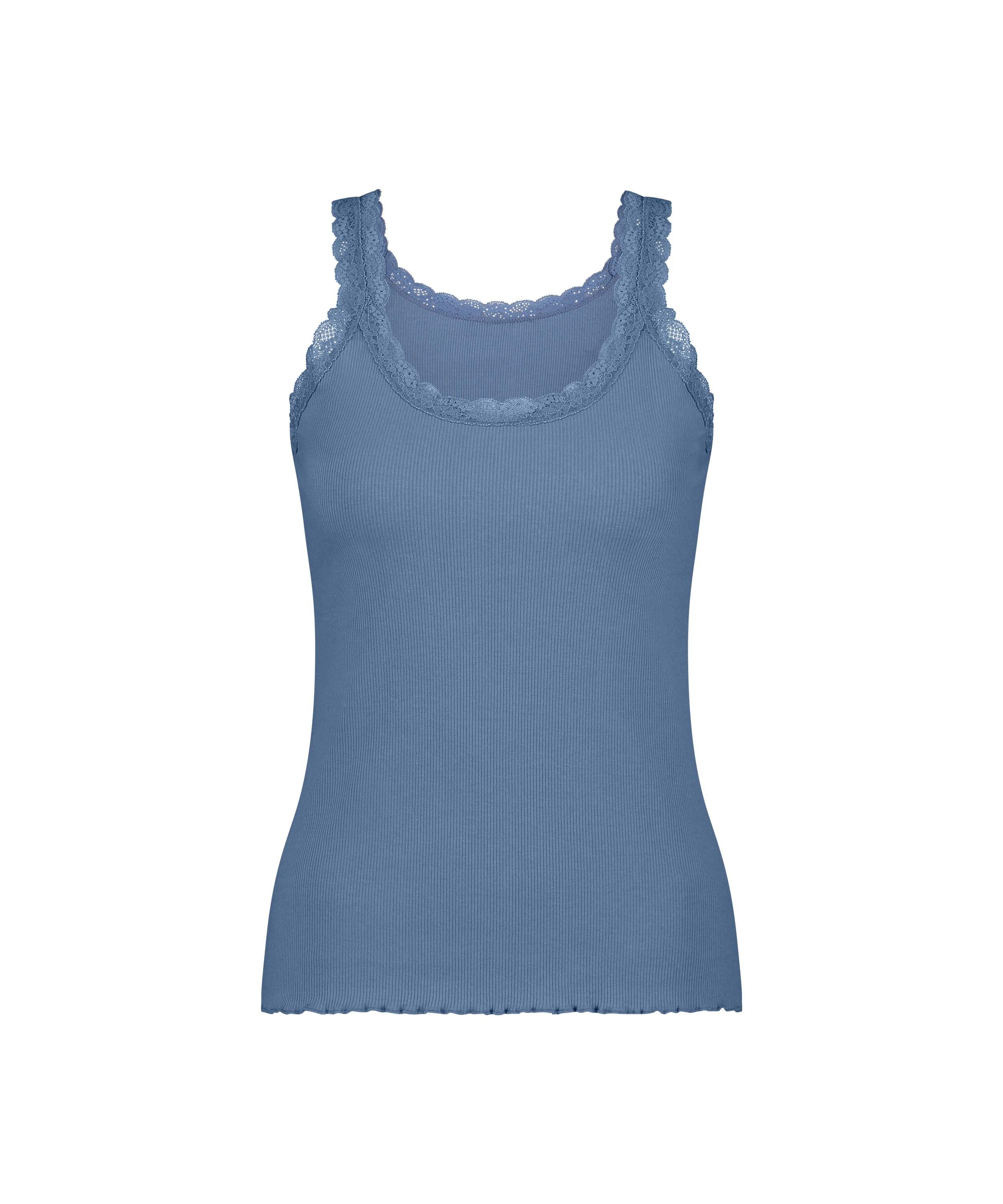 Singlet Rib Lace, Blå, main