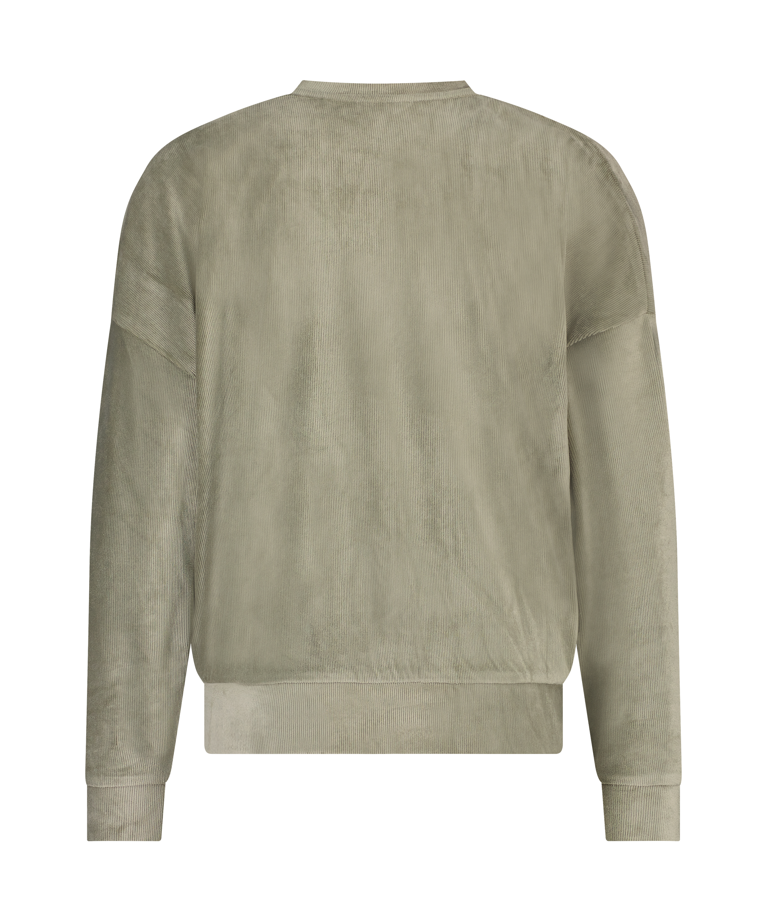 Top med lange &aelig;rmer velour rib, Gr&oslash;n, main