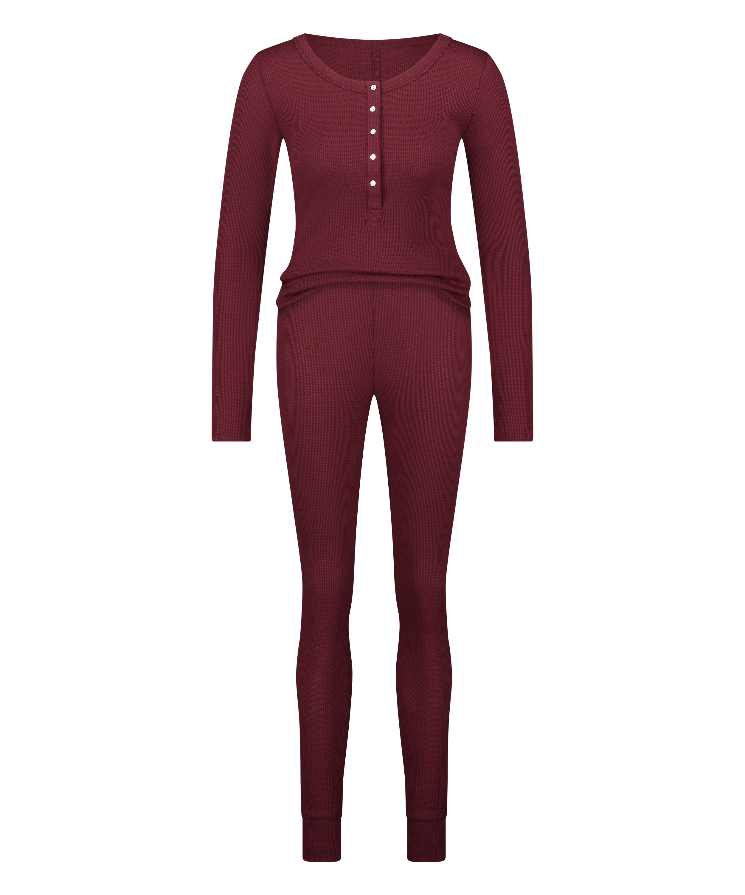 Pyjamasæt Waffle Placket, Lilla, main