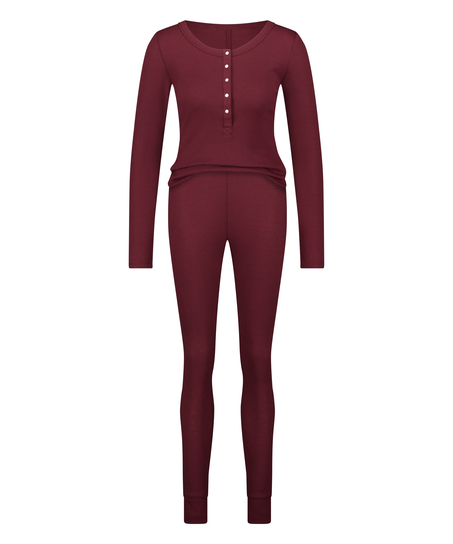 Pyjamasæt Waffle Placket, Lilla