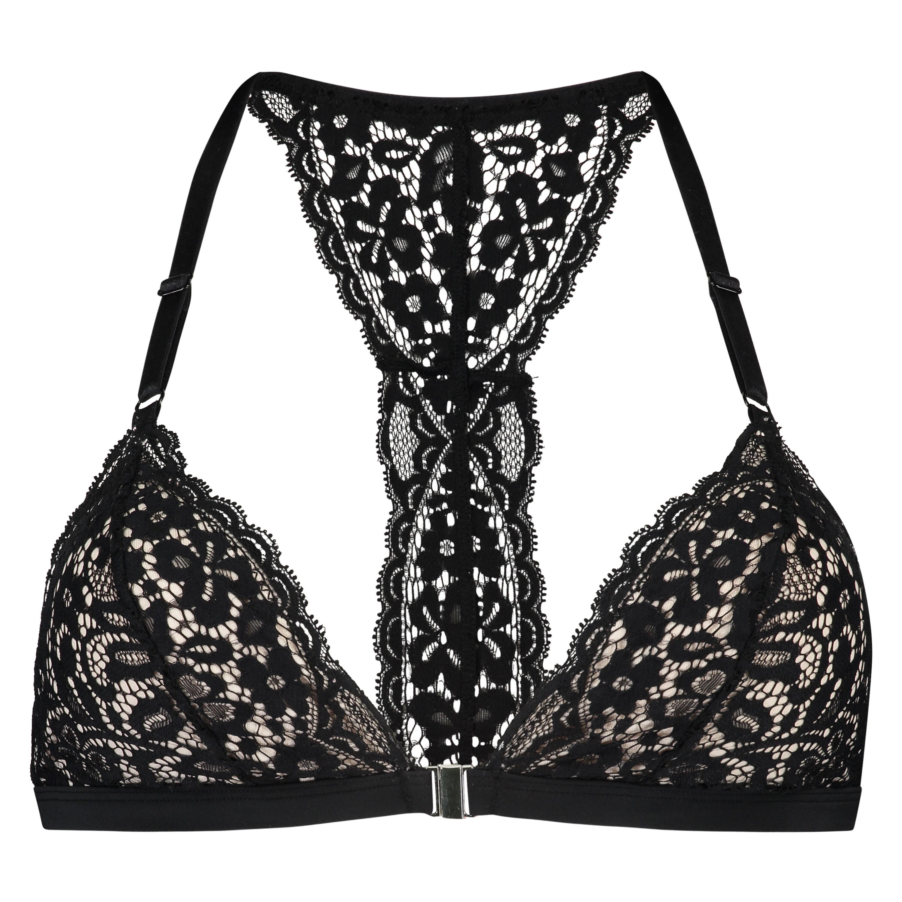 Rose vatteret trekantsbralette, Sort