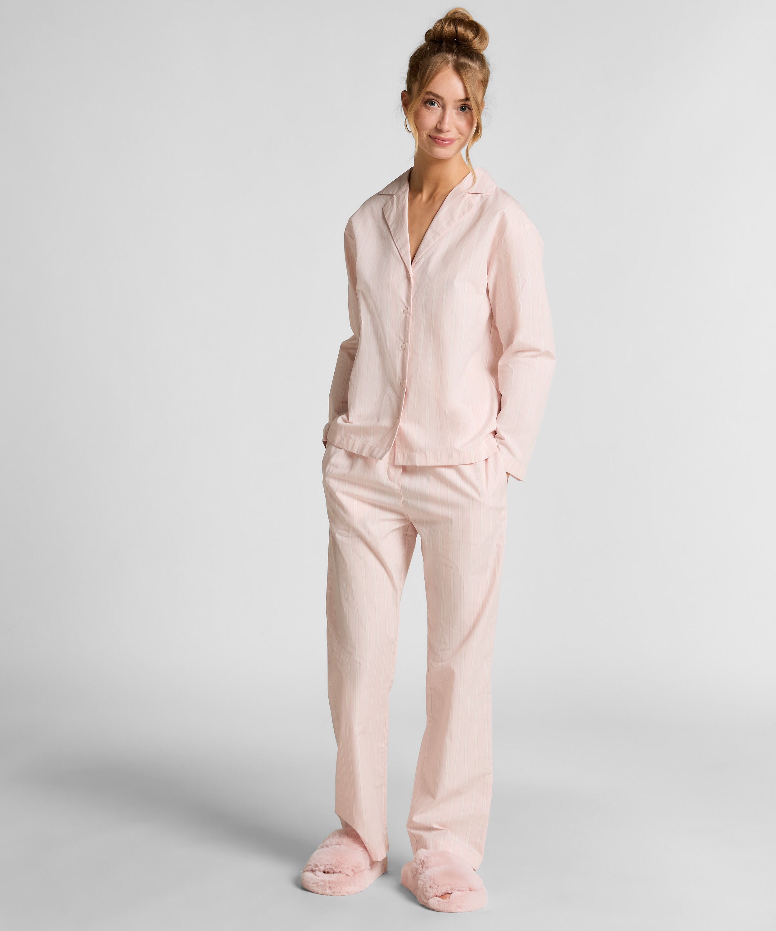Pyjamasbukser Bomuld Poplin, Lyserød