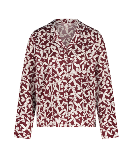 Lang&aelig;rmet satinjakke, R&oslash;d