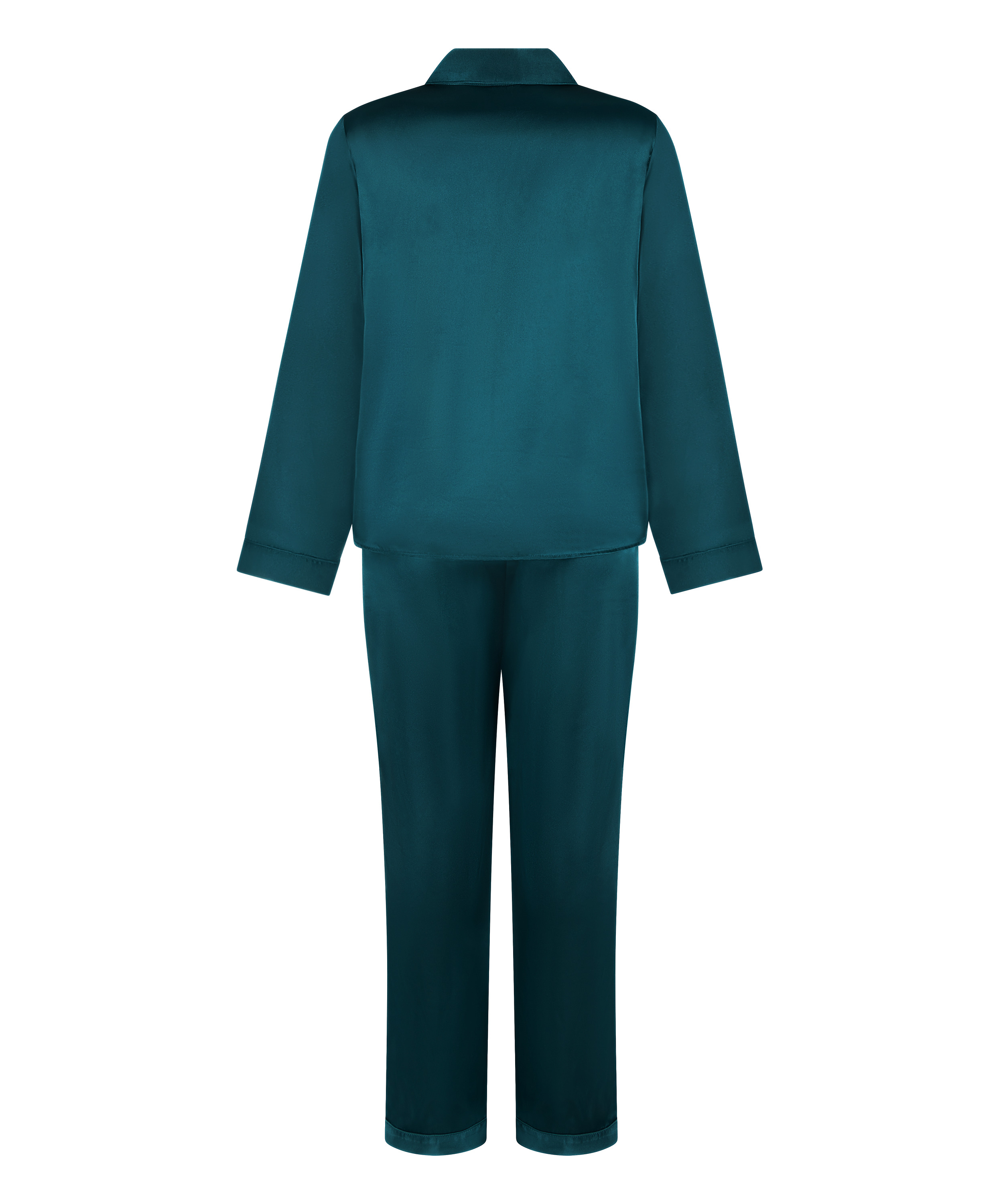 Pyjamass&aelig;t i blank satin, Bl&aring;, main