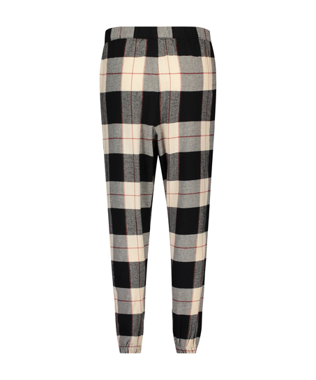 Sm&aring; Pyjamasbukser Twill Check, Sort