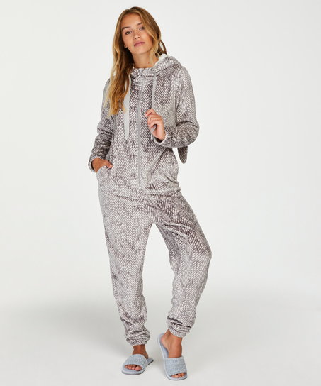 Onesie Flannel fleece, Grå