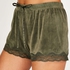 Shorts velour Lace, Grøn