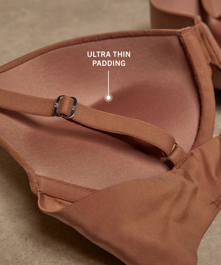 Formstøbt pushup-bøjle-bh Smooth, Brun