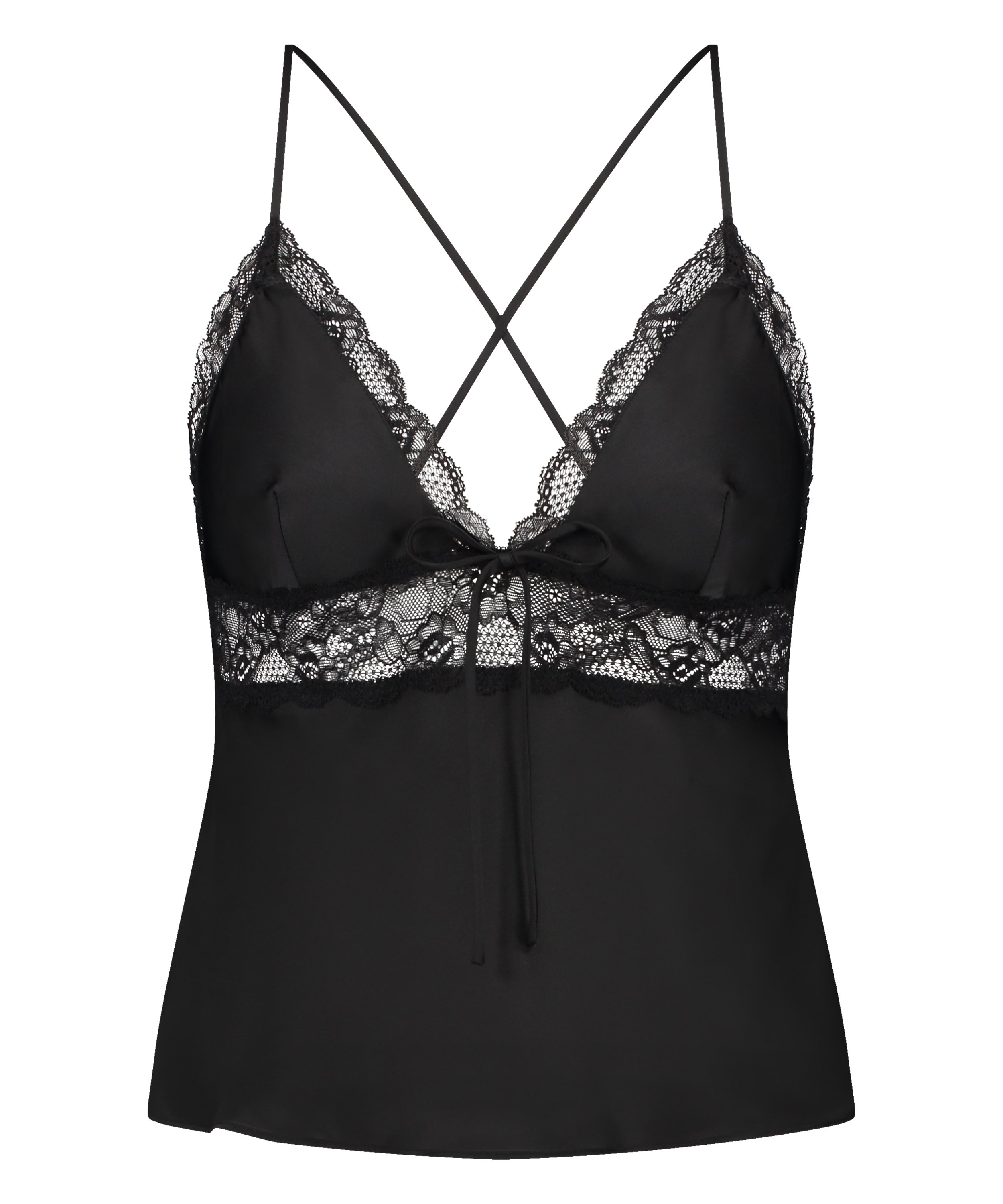 Camitop Satin Marcela, Sort, main