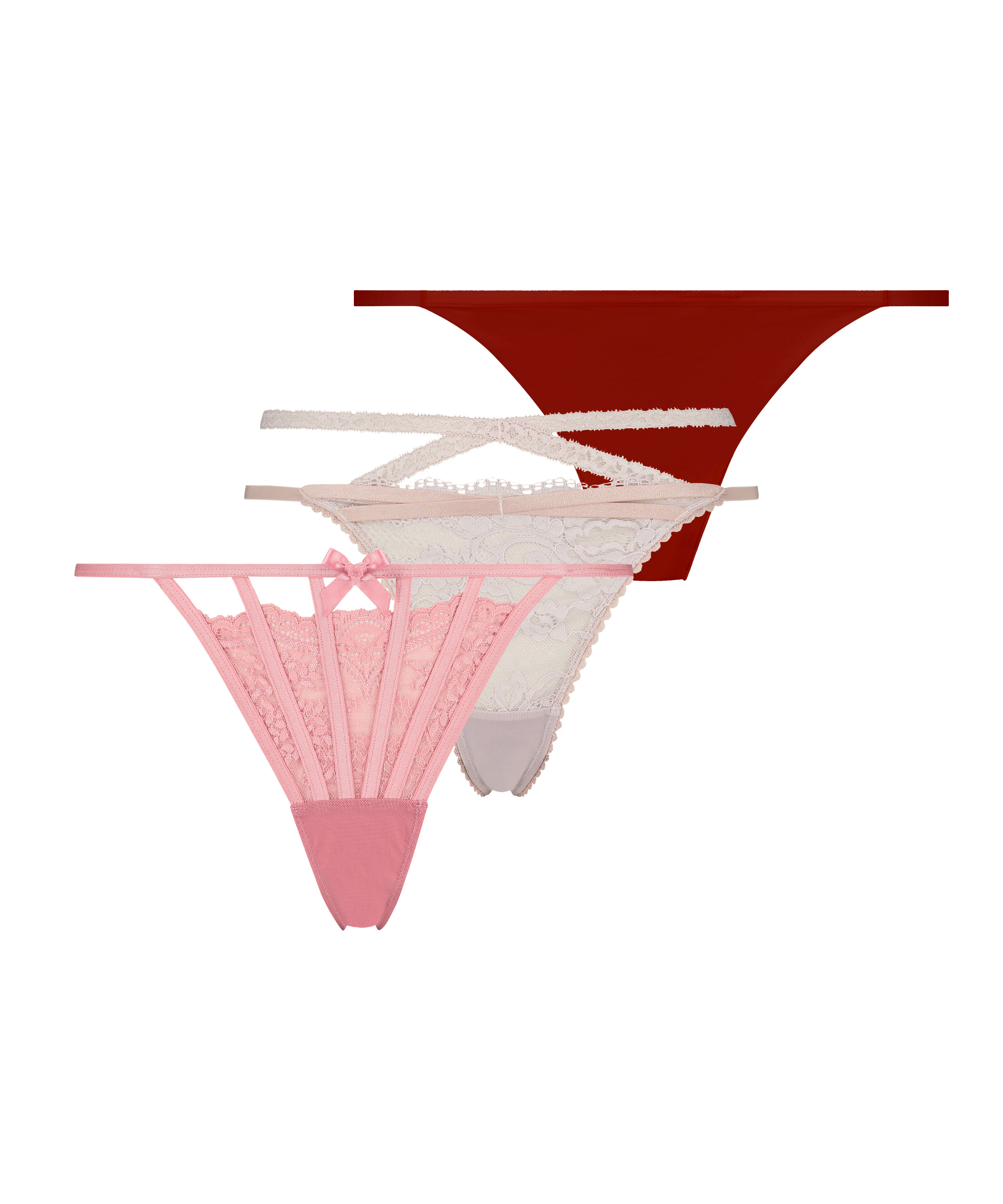 3-styks-pakning G-streng, pink, main