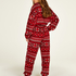 Flannel Fleece Onesie Fairisle, r&oslash;d