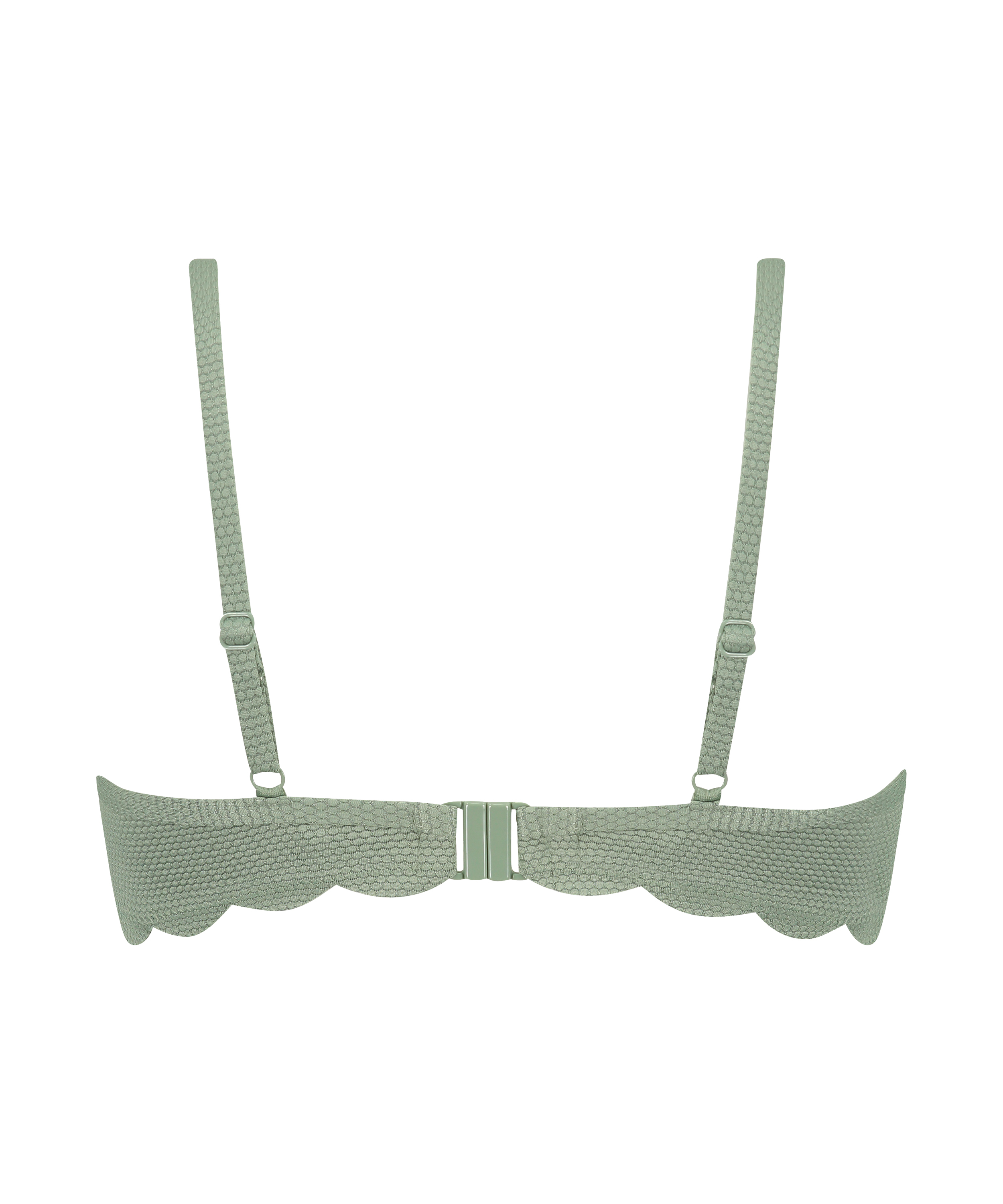 Formstøbt bikinitop med bøjle Scallop, Grøn, main