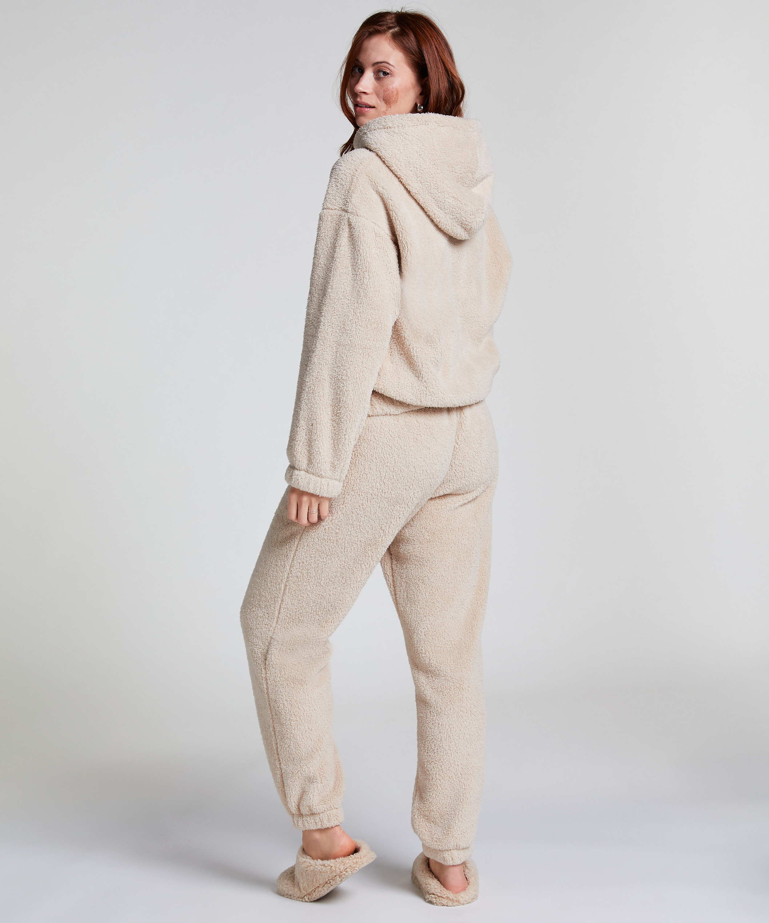 Hættetrøje Fleece Snuggle, Beige, main