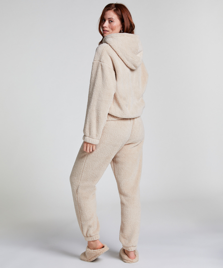 Hættetrøje Fleece Snuggle, Beige