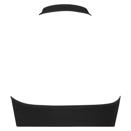 Sømløs halter-bralette, Sort