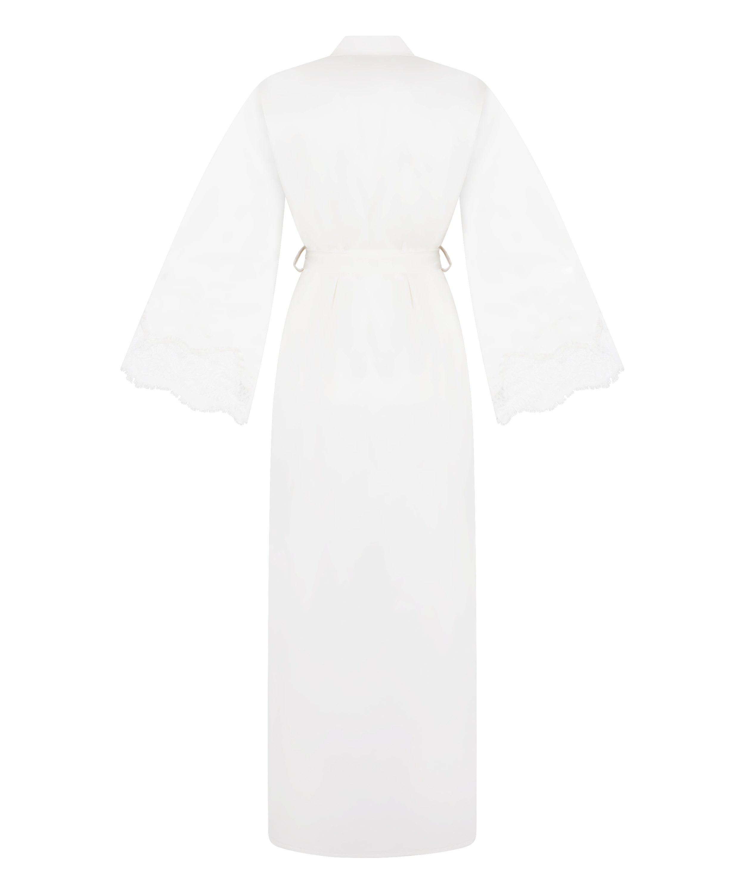 Valerie lang satinkimono, Hvid, main